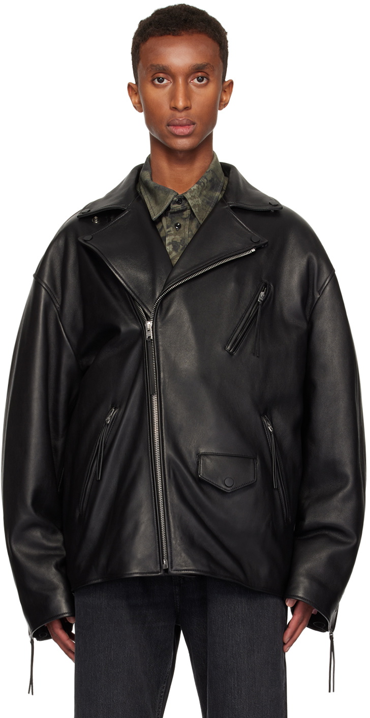 Acne Studios Black Leather Chore Jacket Acne Studios