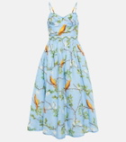 Agua by Agua Bendita Acacias Aves printed linen midi dress