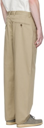 Universal Works Taupe Double Pleat Trousers