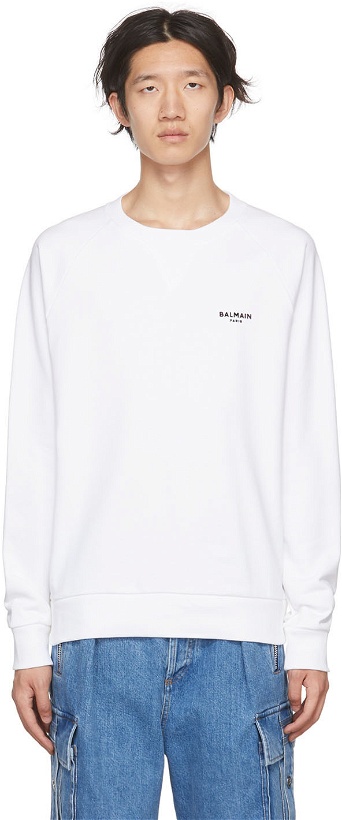 Photo: Balmain White Cotton Sweatshirt