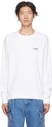 Balmain White Cotton Sweatshirt