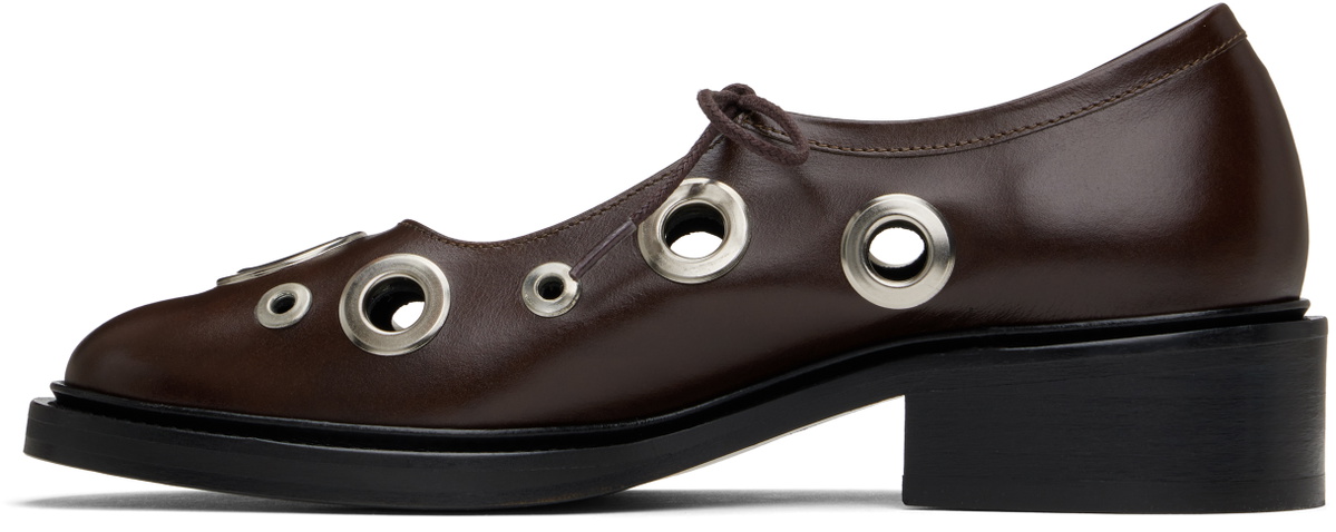 Nicole Saldaña Brown Fabiana Eyelet Loafers