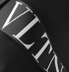Valentino - Valentino Garavani Logo-Jacquard Webbing and Leather-Trimmed Nylon Backpack - Men - Black