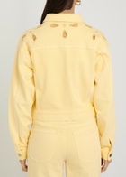 Good American Essential Cut-out Stretch-denim Jacket Yellow