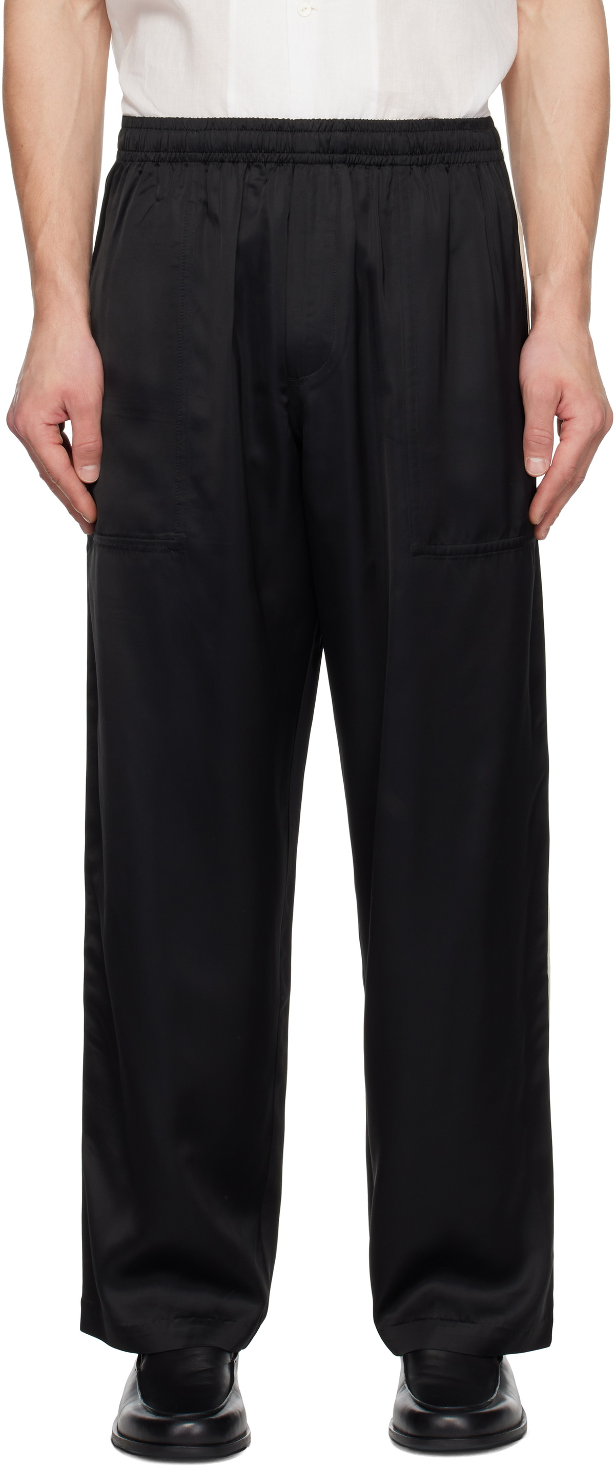 Bode Black Satin Track Pants