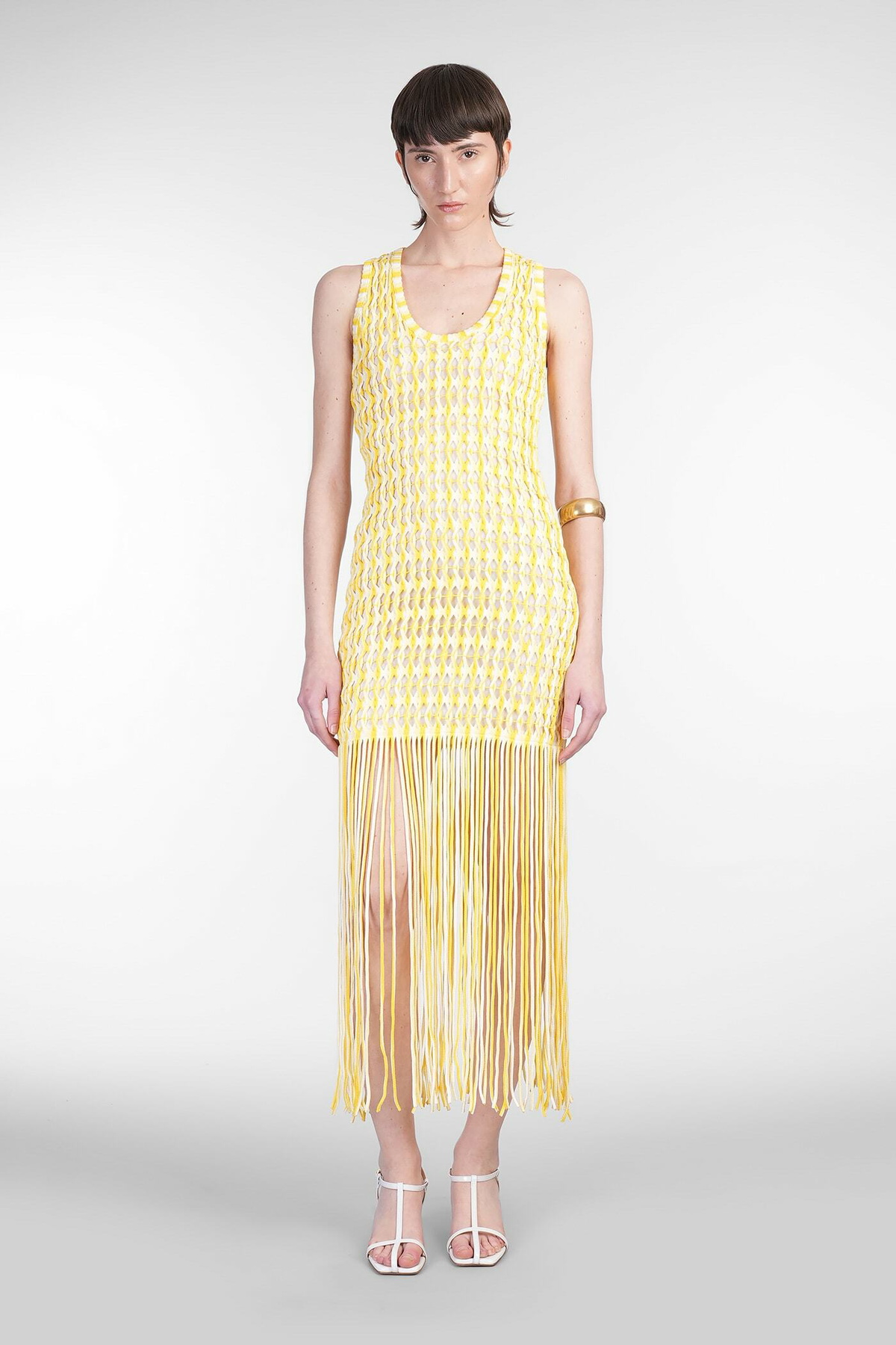 Simkhai Sonia Dress Woman In Yellow Rayon Simkhai