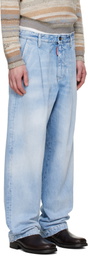 Dsquared2 Blue Light Clean Wash One Pleat Jeans