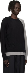 Y-3 Black & Gray Logo Knit Sweater