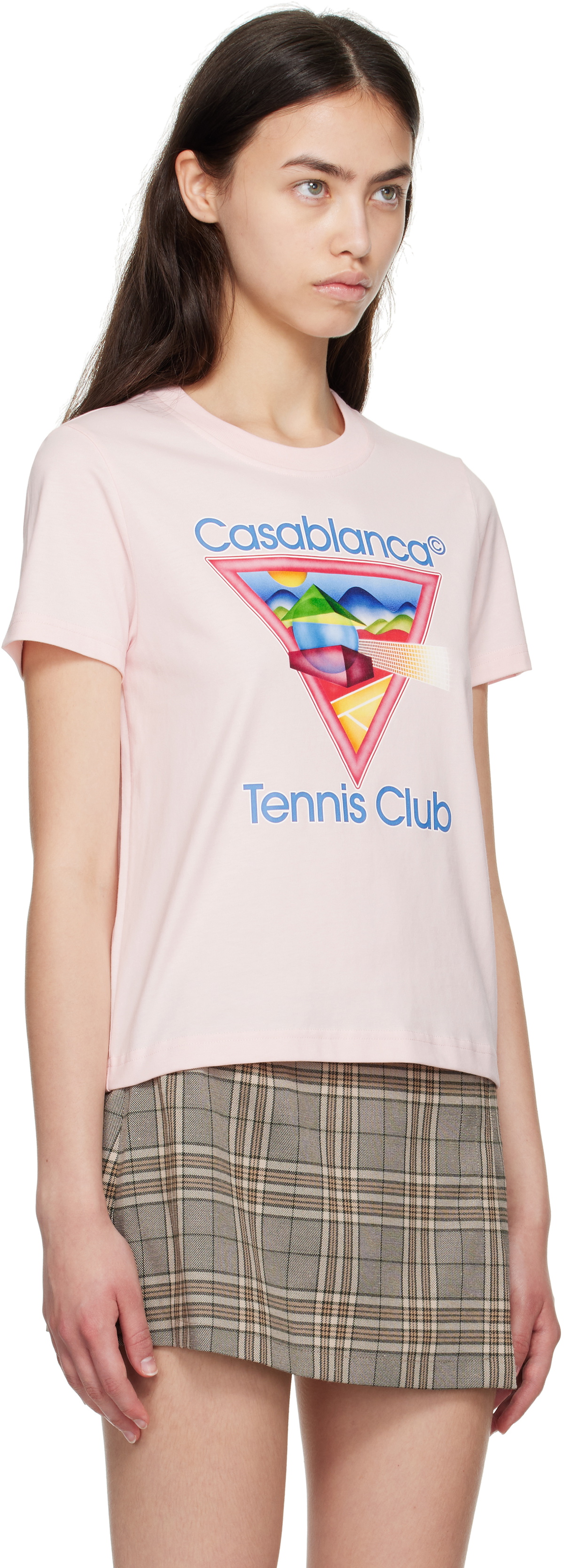Casablanca T Shirt Tennis Girl En Coton Biologique Farfetch