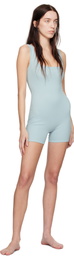 SKIMS Blue Cotton Rib Onesie Romper