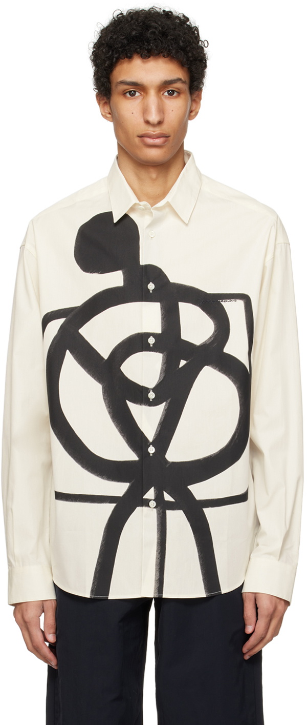関税・送料込み【JACQUEMUS】La Chemise Simon シャツ off-white-les-sculptures-la-