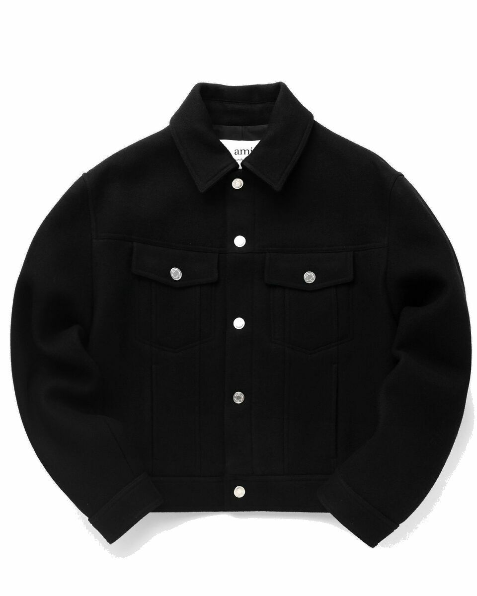 Photo: Ami Paris Boxy Fit Jacket Black - Mens - Overshirts