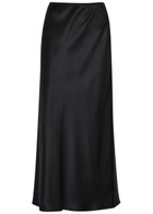 Joseph Isaak Silk Midi Slip Skirt Black