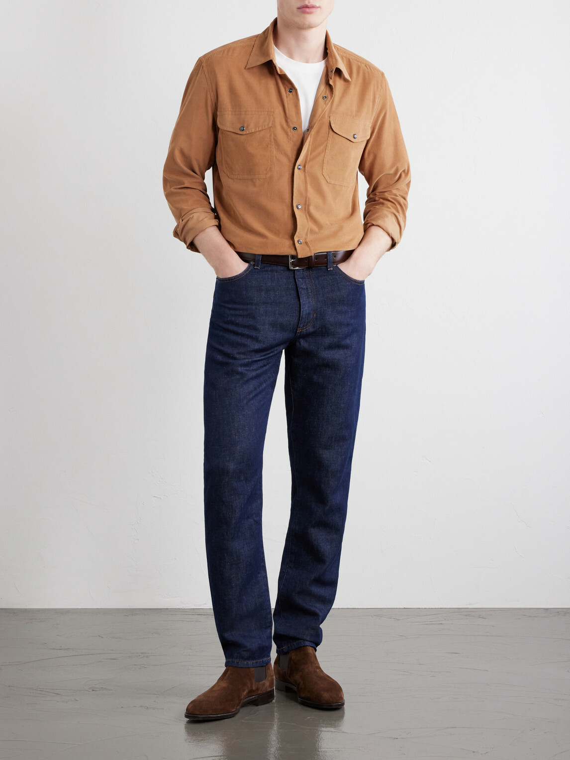 Caruso - Cotton-Corduroy Shirt - Brown