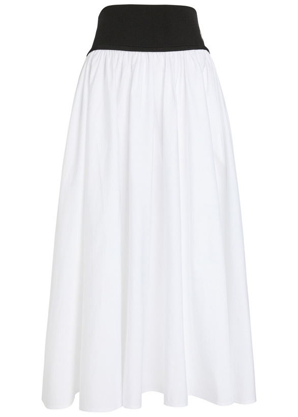 Photo: Polo Ralph Lauren Logo-embroidered Cotton-poplin Maxi Skirt White And Black
