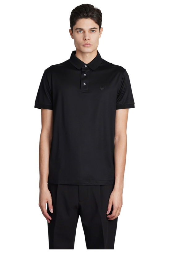 Photo: Emporio Armani Polo In Black Wool And Polyester