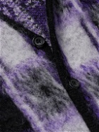Beams Plus - Checked Jacquard-Knit Cardigan - Purple