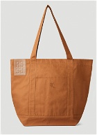 Logo Plaque Tote Bag in Brown