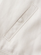 Brioni - Leather-Trimmed Linen-Blend Bomber Jacket - Brown