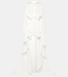 Norma Kamali Embroidered asymmetric cotton gown
