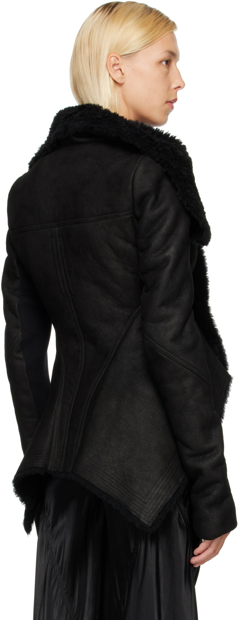 Rick Owens Black Tower Naska Shearling Jacket