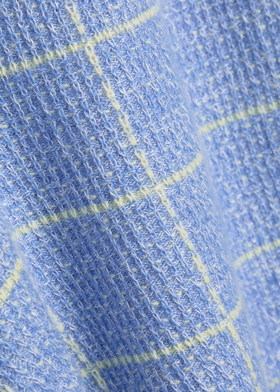 Guest In Residence Plaid Cashmere and Linen-blend Shorts Light Blue