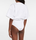 Alaïa Logo cotton jersey bodysuit