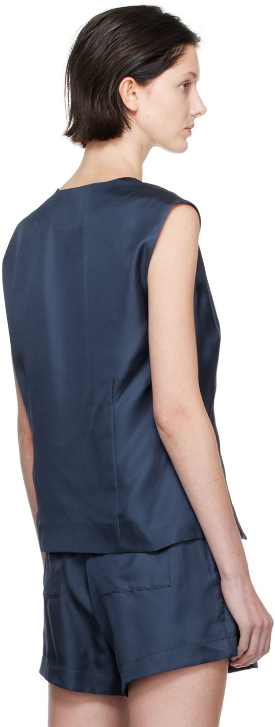 Silk Laundry Navy Slouch Vest