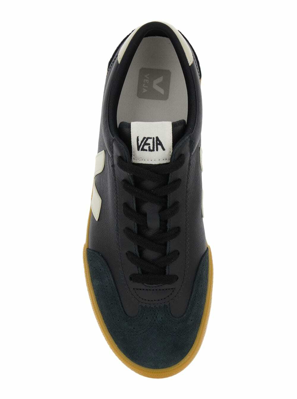 Veja volley Black Sneakers With Side Logo And Lettering Logo On The Heel In Organic Cotton Unisex