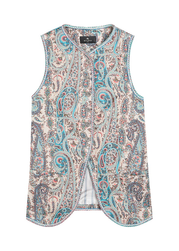 Photo: Etro Patterned-jacquard Cotton-blend Gilet No Colour