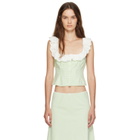 GUIZIO Green Gingham Paloma Lace Top