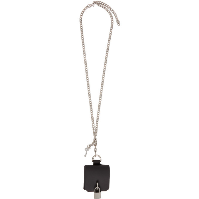 Photo: Fleet Ilya Black and Silver Padlock Necklace