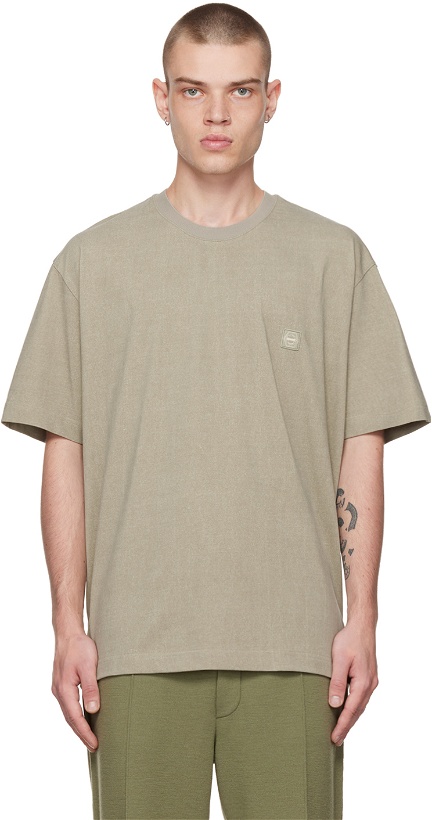Photo: Solid Homme Khaki Embroidered Back T-Shirt