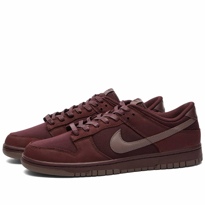 Photo: Nike Men's Dunk Low Retro Premium Sneakers in Burgundy Crush/Plum Eclipse