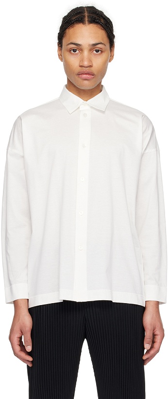 Photo: HOMME PLISSÉ ISSEY MIYAKE White Dolman Sleeve Shirt