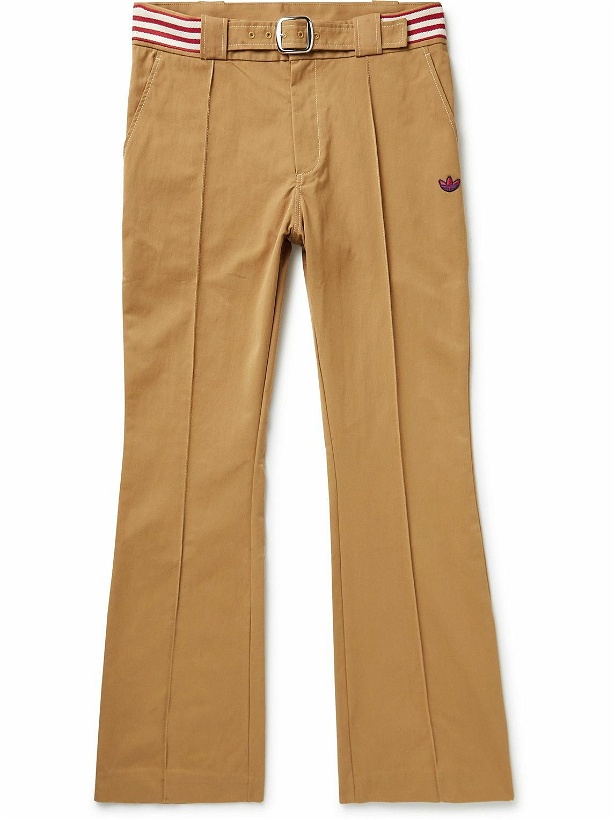 Photo: adidas Consortium - Wales Bonner Bootcut Belted Pleated Cotton-Blend Twill Chinos - Brown