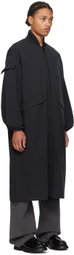 GANNI Black Oversized Shell Coat & Vest Set