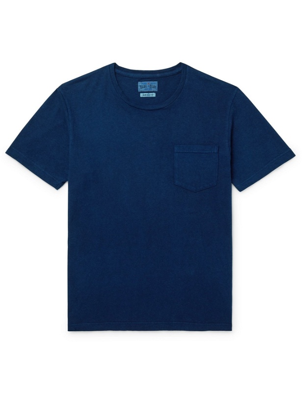 Photo: BLUE BLUE JAPAN - Indigo-Dyed Slub Cotton-Jersey T-Shirt - Blue