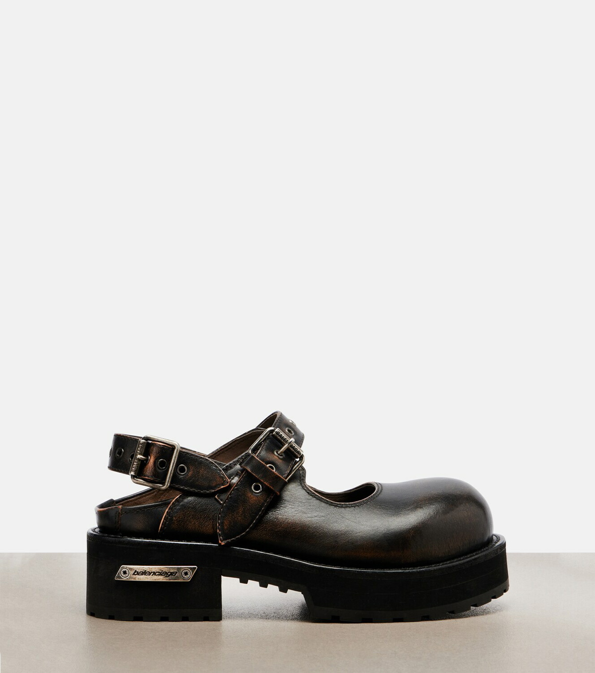 Balenciaga Venom leather Mary Jane flats