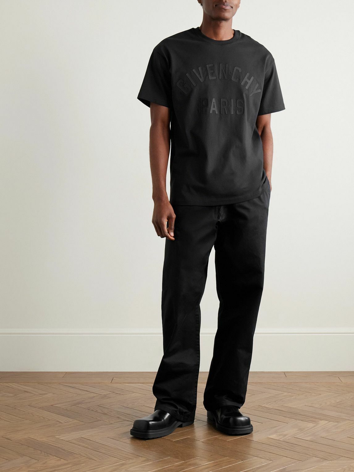 Givenchy - Logo-Appliquéd Cotton-Jersey T-Shirt - Black Givenchy