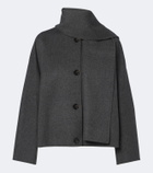 'S Max Mara Scarf-detail virgin wool jacket
