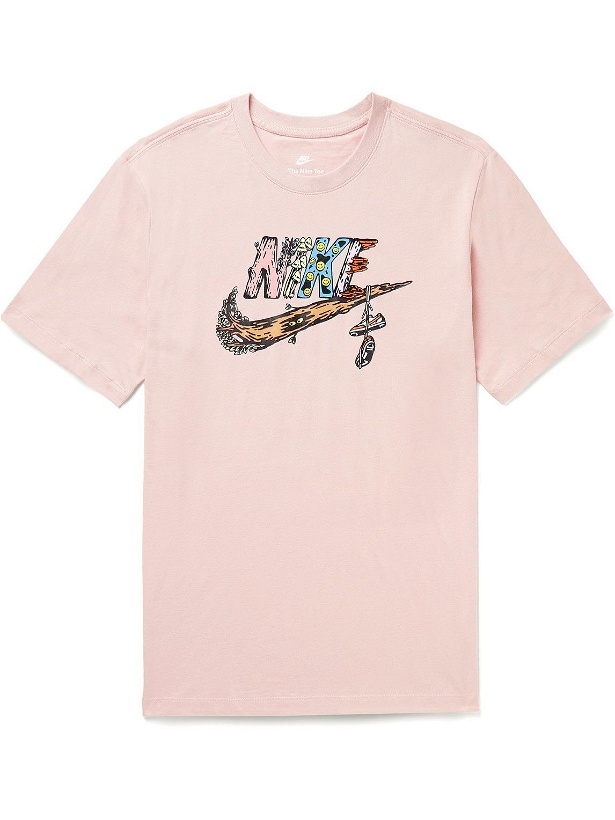 Photo: Nike - Sportswear Logo-Print Cotton-Jersey T-Shirt - Pink