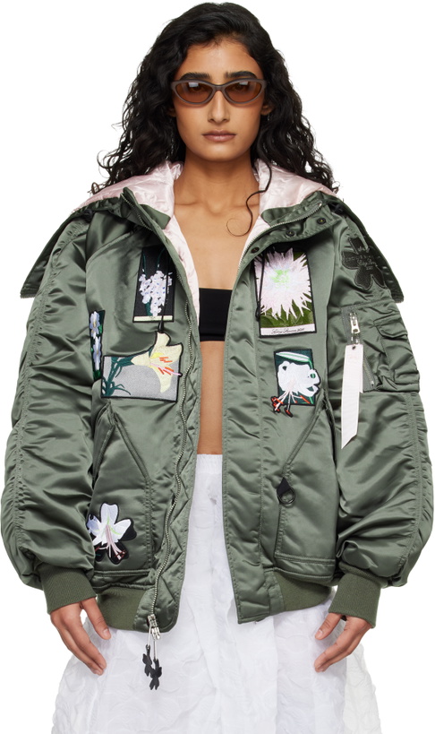 Photo: Cecilie Bahnsen Alpha Industries x Cecilie Bahnsen Green N-2B Bomber Jacket