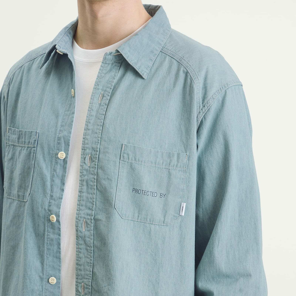 WTAPS Men's Cb Long Sleeve Shirt in Indigo