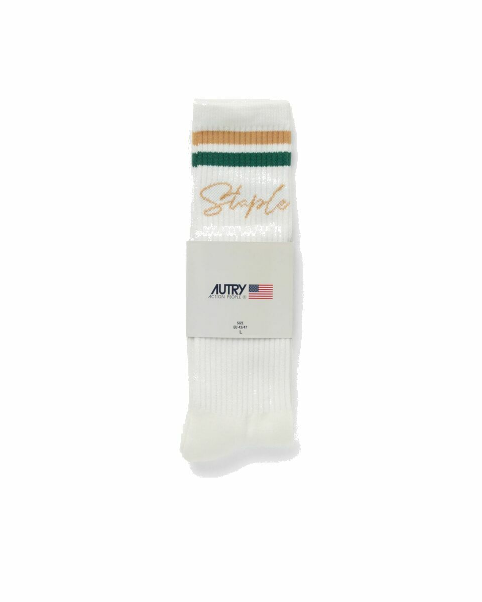 Photo: Autry Action Shoes Autry X Staple Socks White - Mens - Socks