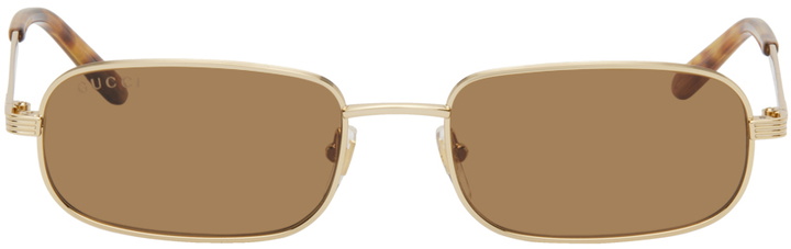 Photo: Gucci Gold Rectangular Sunglasses