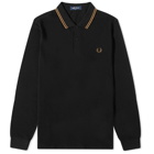 Fred Perry Men's Twin Tipped Polo Shirt in Black/Shaded Stone