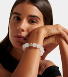 Octavia Elizabeth Riviera Orb beaded 18kt gold bracelet with moonstone and diamonds