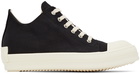 Rick Owens Drkshdw Black Doeskin Low Sneakers