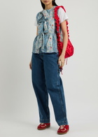 Damson Madder Catrin Reversible Floral-print Cotton Gilet Blue